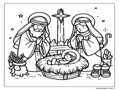 Doğum Sahnesi basılacak Boyama Sayfası