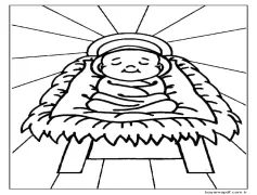 Doğum Sahnesi daki Çocuk İsa Boyama Sayfası