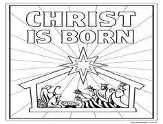 Doğum Sahnesi nin çizimi Boyama Sayfası