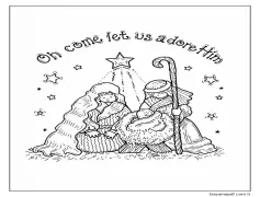 Doğum Sahnesi yazdırılabilir Boyama Sayfası