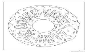 Donut Endişelenme Mutlu Ol Boyama Sayfası