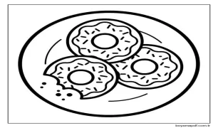 Donut Tabağı Boyama Sayfası