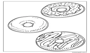 Donutlar Ücretsiz Boyama Sayfası