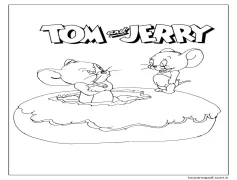 Donutlu Jerry ve Beyaz Fare Boyama Sayfası