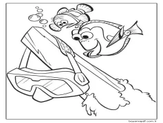 Dory Maskeyi Okuyor Boyama Sayfası