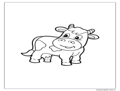 Eğlenceli Bebek İnek Boyama Sayfası