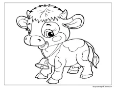 Eğlenceli İnek Boyama Sayfası