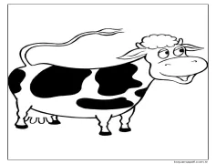 Eğlenceli Süt İneği Boyama Sayfası