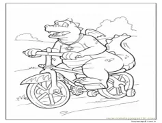 Ejderha Bisiklet Sürmek Boyama Sayfası