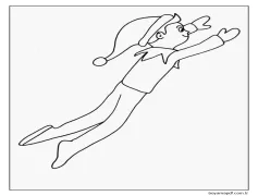 Elf Rafta Uçuyor Boyama Sayfası