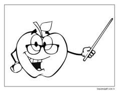Elma Öğretmeni Boyama Sayfası