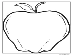 Elma ücretsiz Fotoğraf Boyama Sayfası