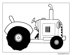 Eski Çiftlik Traktörü Boyama Sayfası