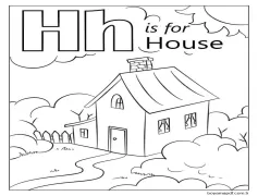 Ev Harfi H Boyama Sayfası