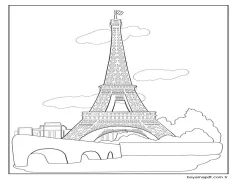 Eyfel Kulesi'ni yazdır Boyama Sayfası