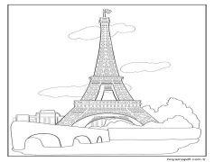 Eyfel Kulesi resmi Boyama Sayfası