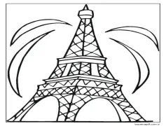 Eyfel Kulesi yazdırılacak Boyama Sayfası