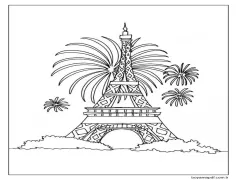 Fransa yazdırılabilir basit Boyama Sayfası