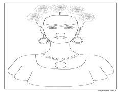 Frida Kahlo çocuklar için yazdırılabilir Boyama Sayfası