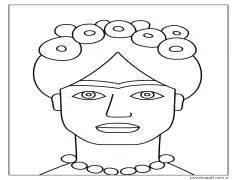 Frida Kahlo ücretsiz Boyama Sayfası