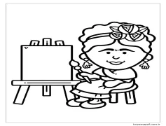 Frida Kahlo ücretsiz yazdırılabilir Boyama Sayfası