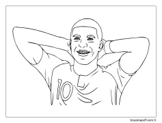 Futbolcu Mbappe Boyama Sayfası