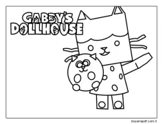 Gabby'nin Bebek Evi Bebek Kutusu Boyama Sayfası