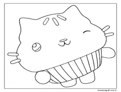 Gabby'nin Bebek Evi Kek Kedisi Boyama Sayfası