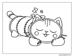 Gabby'nin Bebek Evi Yastık Kedisi Boyama Sayfası