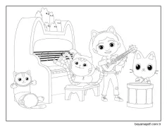 Gabby nin Hayal Evi figür Boyama Sayfası