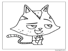 Gabby nin Hayal Evi ndeki kedi Boyama Sayfası