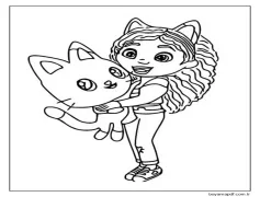 Gabby Pandy'ye sarılıyor Boyama Sayfası