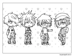 Gacha Life'ın çocukları Boyama Sayfası