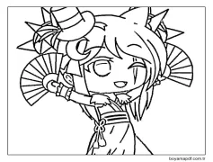 Gacha Life'ın güzel kızı Boyama Sayfası