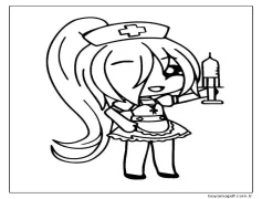 Gacha Life'ta Hemşire Boyama Sayfası