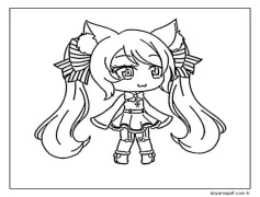 Gacha Life'taki büyüleyici kız Boyama Sayfası