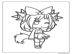 Gacha Life'taki güzel kız Boyama Sayfası