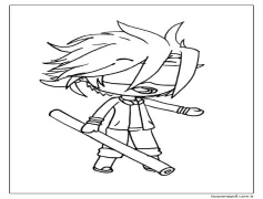 Gacha Life'taki havalı çocuk Boyama Sayfası