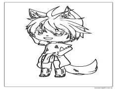 Gacha Life'taki kötü adam Boyama Sayfası