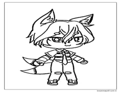 Gacha Life'taki okul çocuğu Boyama Sayfası