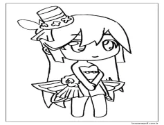 Gacha Life'taki sevimli kız Boyama Sayfası