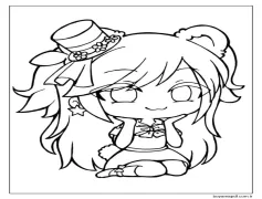Gacha Life'tan güzel kız Boyama Sayfası