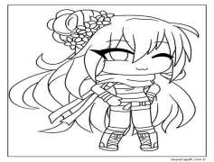 Gacha Life'tan güzel kız resmi Boyama Sayfası