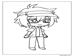 Gacha Life'tan havalı çocuk Boyama Sayfası