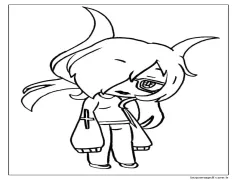 Gacha Life'tan havalı kız Boyama Sayfası