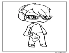 Gacha Life'tan oyun çocuğu Boyama Sayfası
