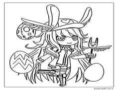 Gacha Life'tan Paskalya kızı Boyama Sayfası