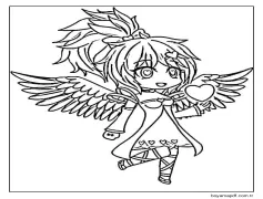 Gacha Life'tan sevimli aşk tanrısı Boyama Sayfası