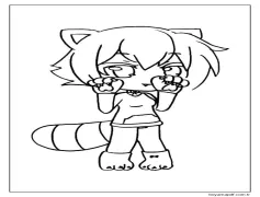 Gacha Life'tan sevimli kız Boyama Sayfası