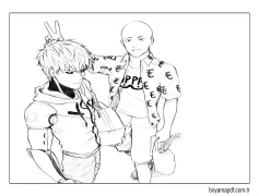 Genos ve Saitama Boyama Sayfası